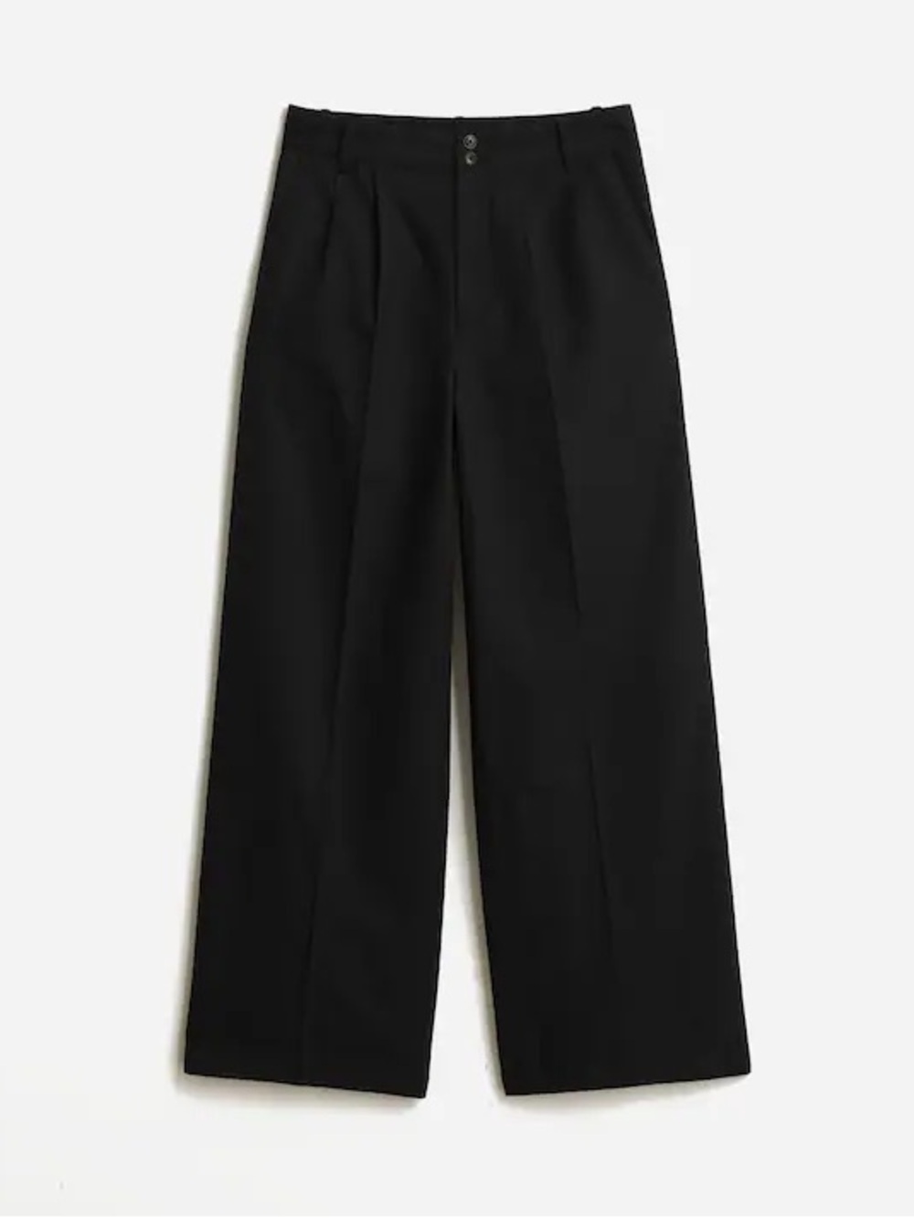 Madewell The Harlow Wide Leg Pant in Drapey Twill in True Black